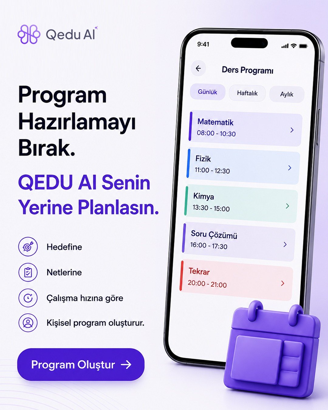Program Hazırlamayı Bırak, Qedu AI Senin Yerine Planlasın